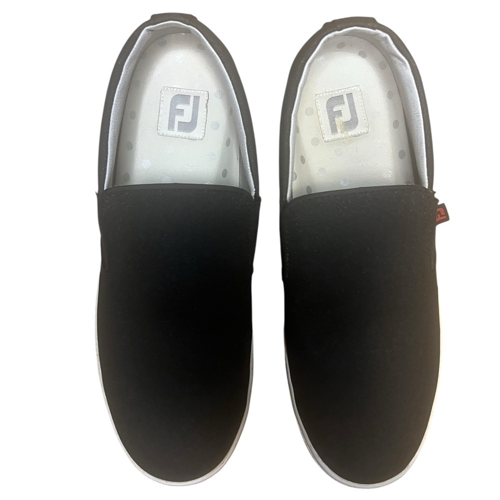 FootJoy Womens FJ Sport Retro Black Glitter Slip On Golf Shoes Size 9M